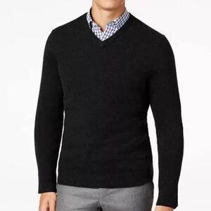 Charter Club 100% Cashmere Black V Neck Sweater - Men’s L